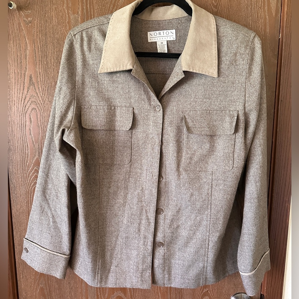 Blazer, size 14, suede details